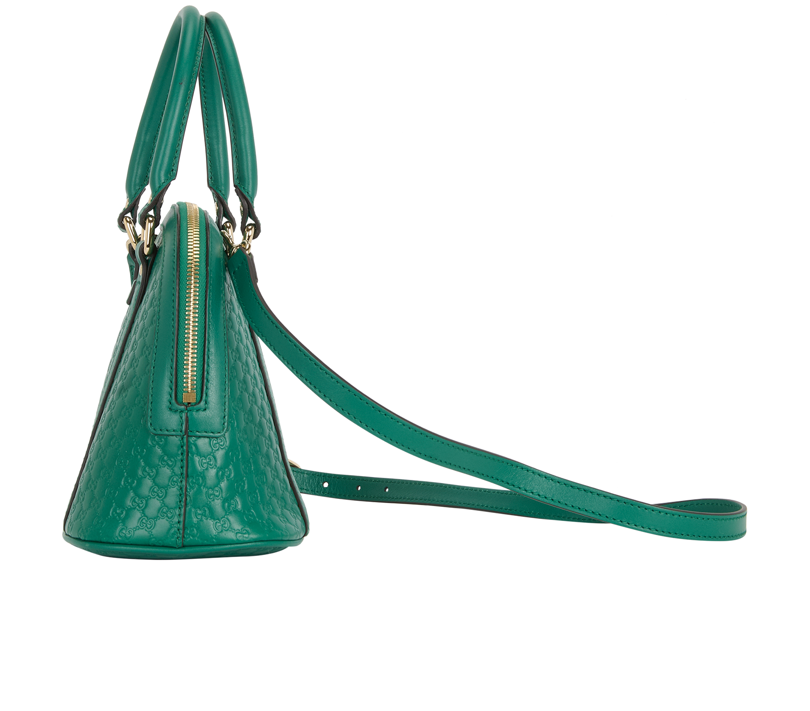 Mini Microguccissima Dome, &pound;850, Handbags, Green, Leather, Bottom view